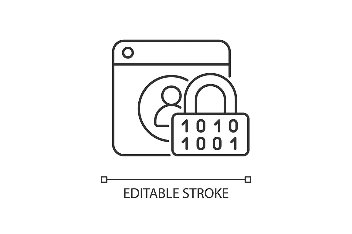 Password management linear icons set for dark and light mode