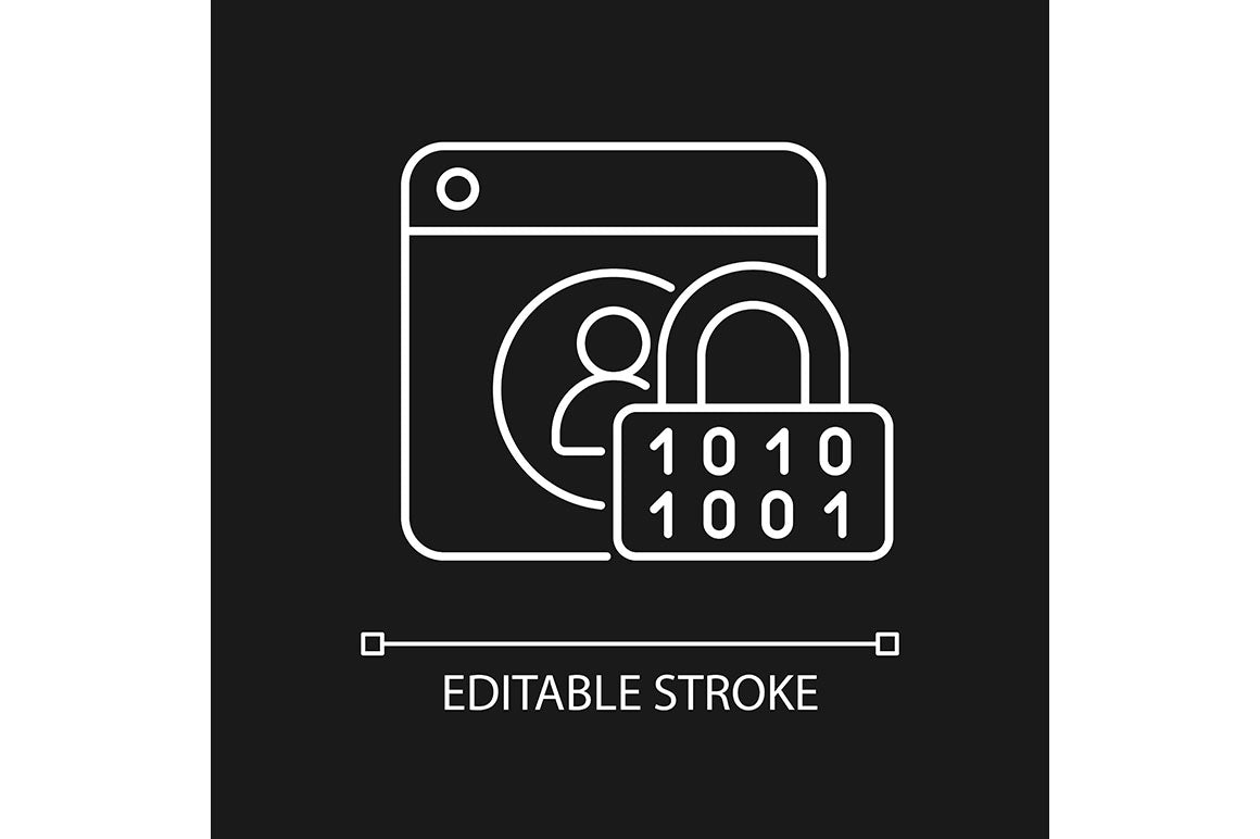 Password management linear icons set for dark and light mode
