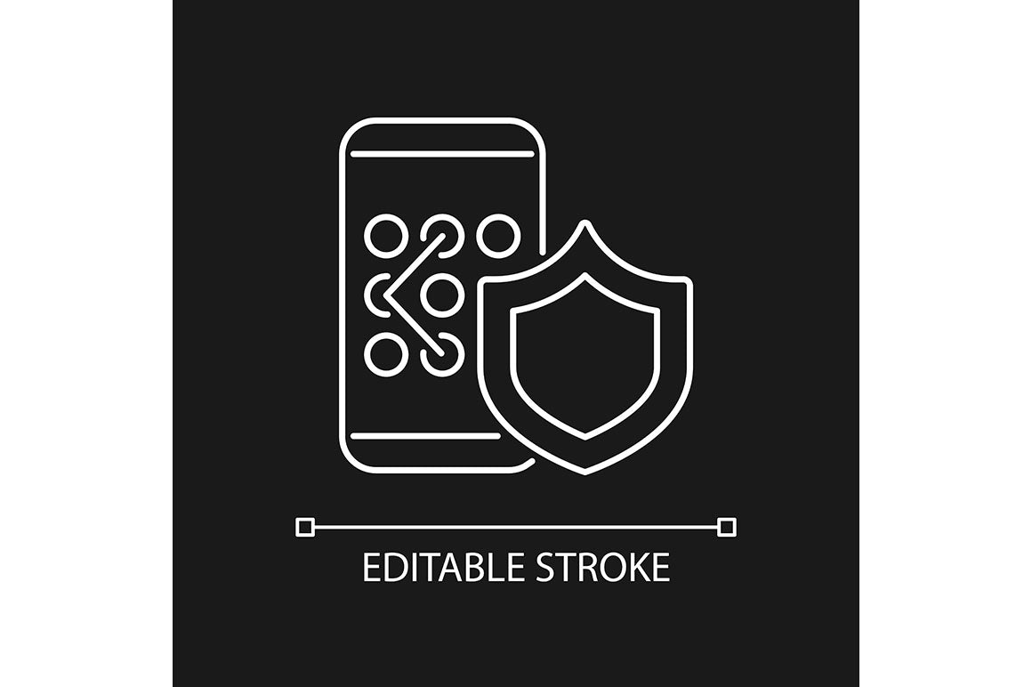 Password management linear icons set for dark and light mode