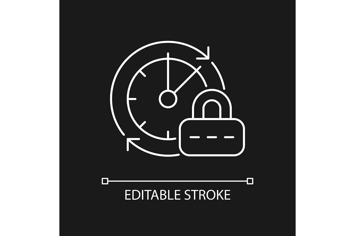 Password management linear icons set for dark and light mode