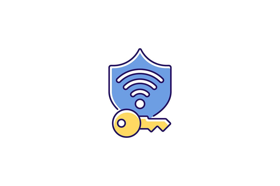 Password management RGB color icons set