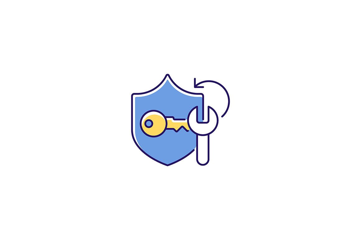 Password management RGB color icons set