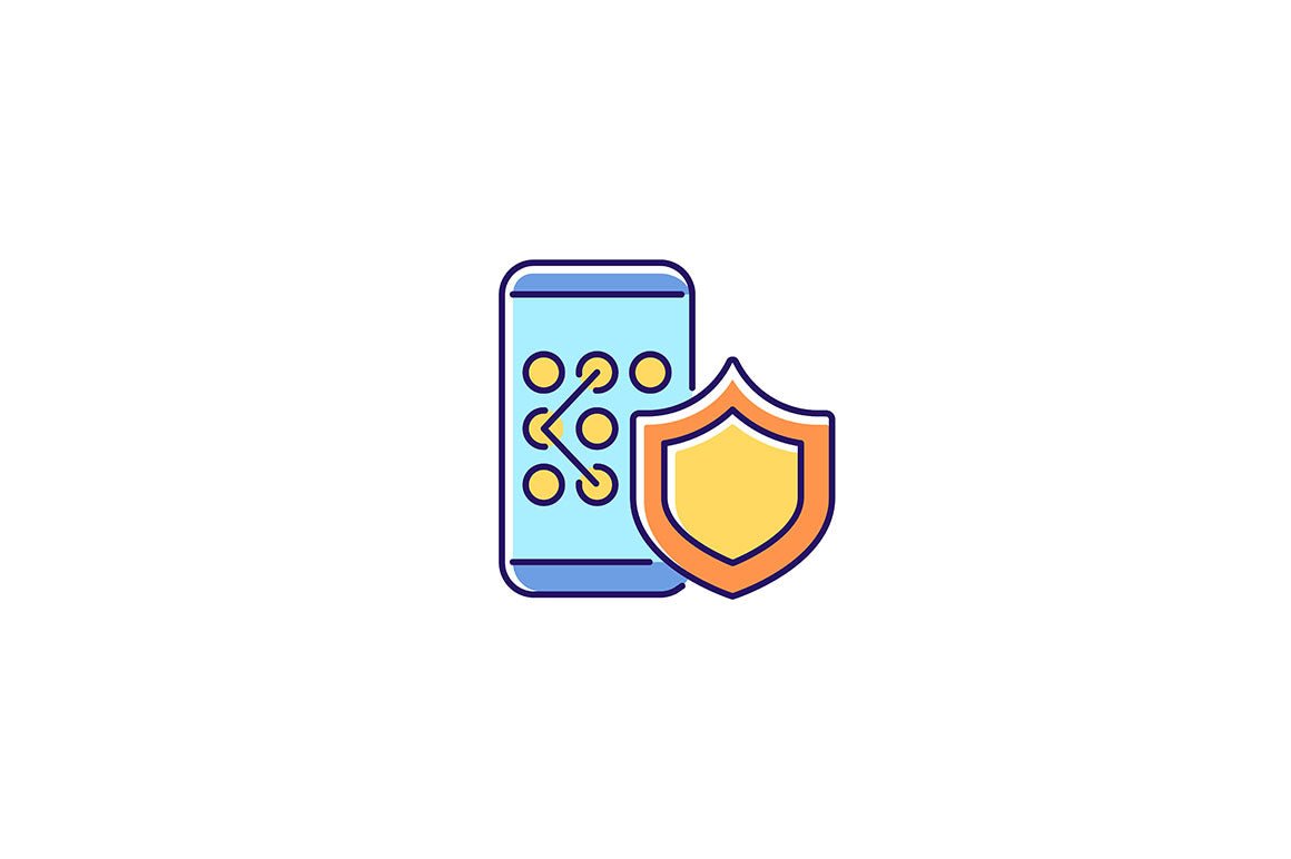 Password management RGB color icons set