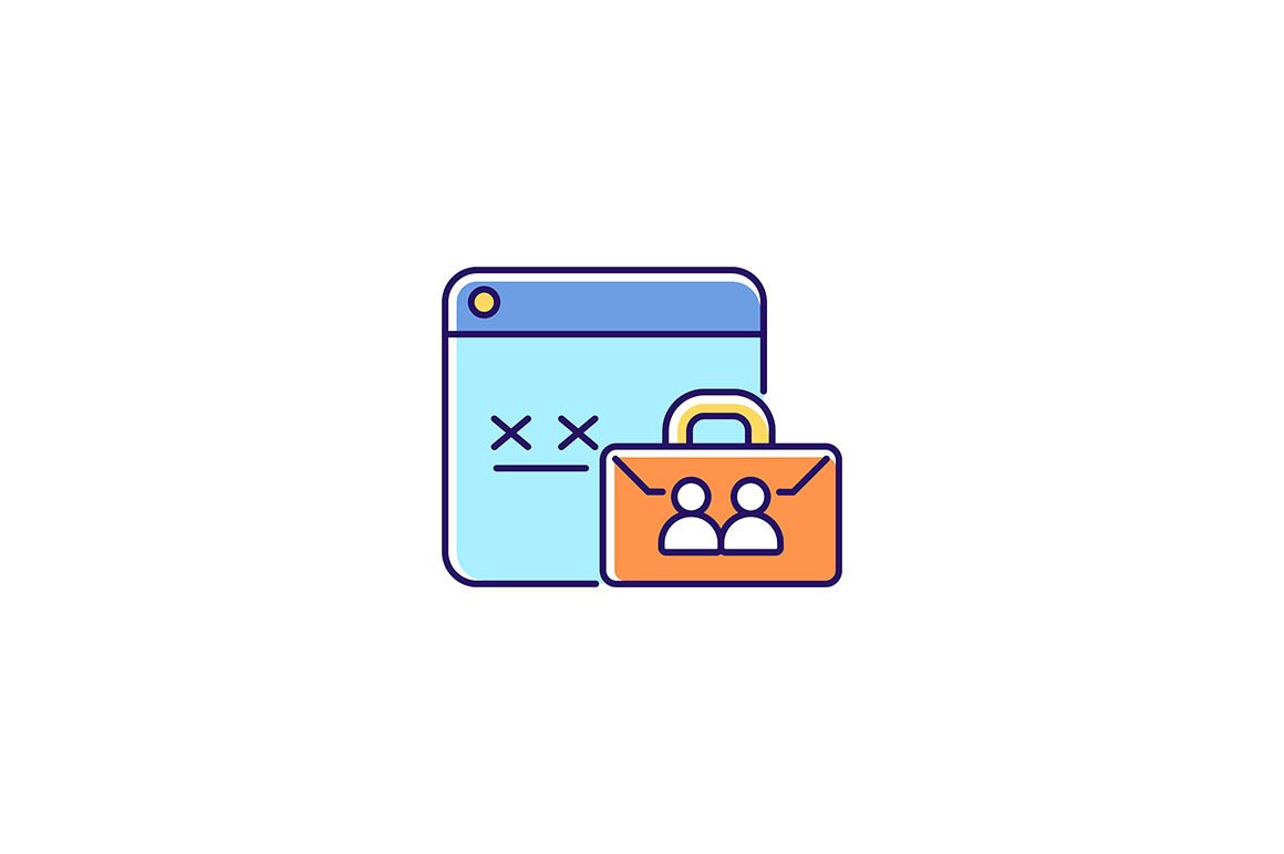 Password management RGB color icons set