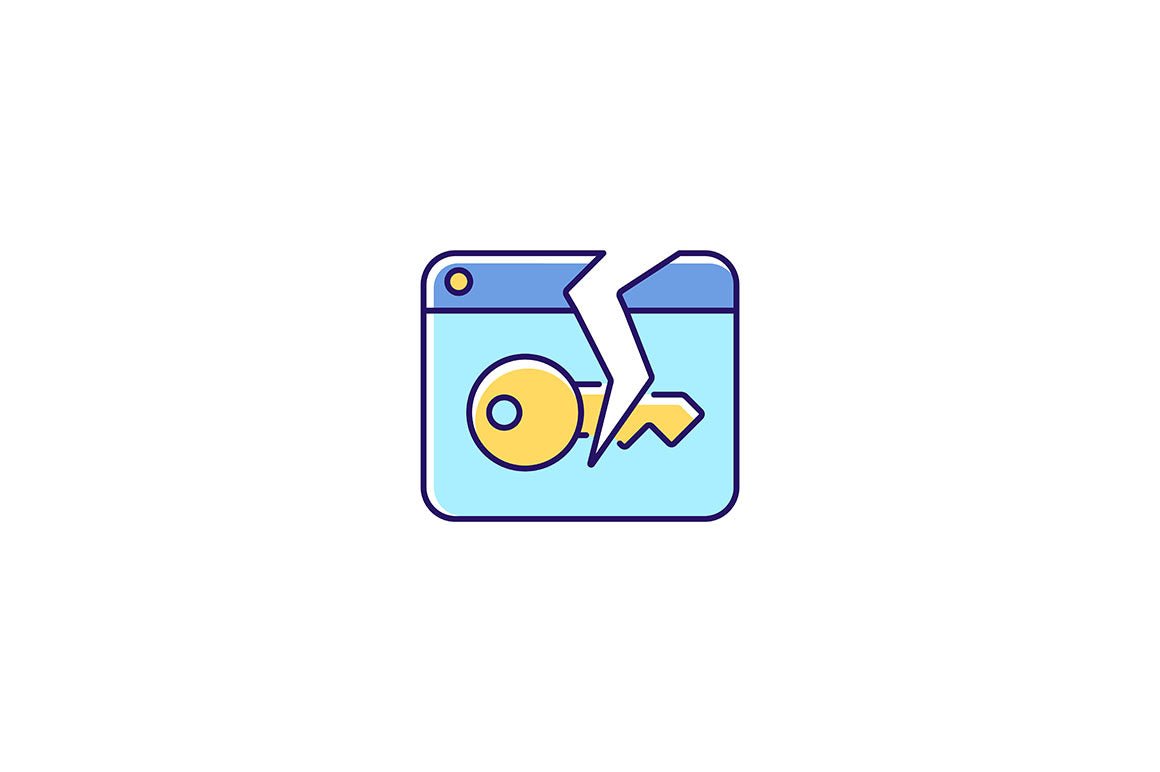 Password management RGB color icons set