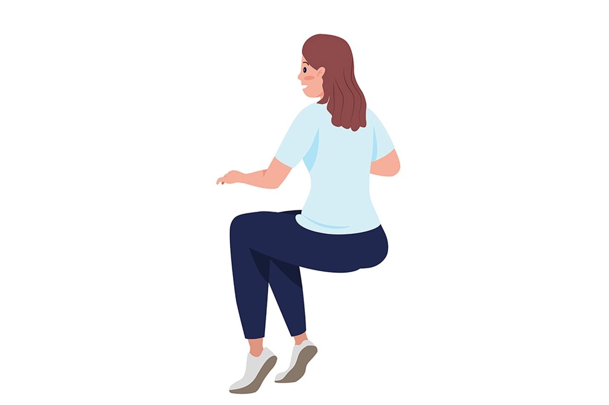 People in different poses color vector character set