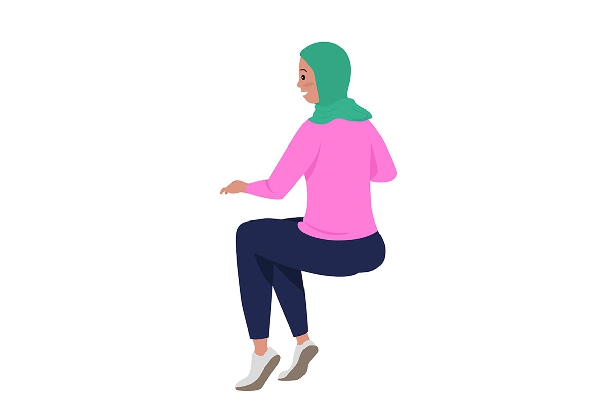 People in different poses color vector character set