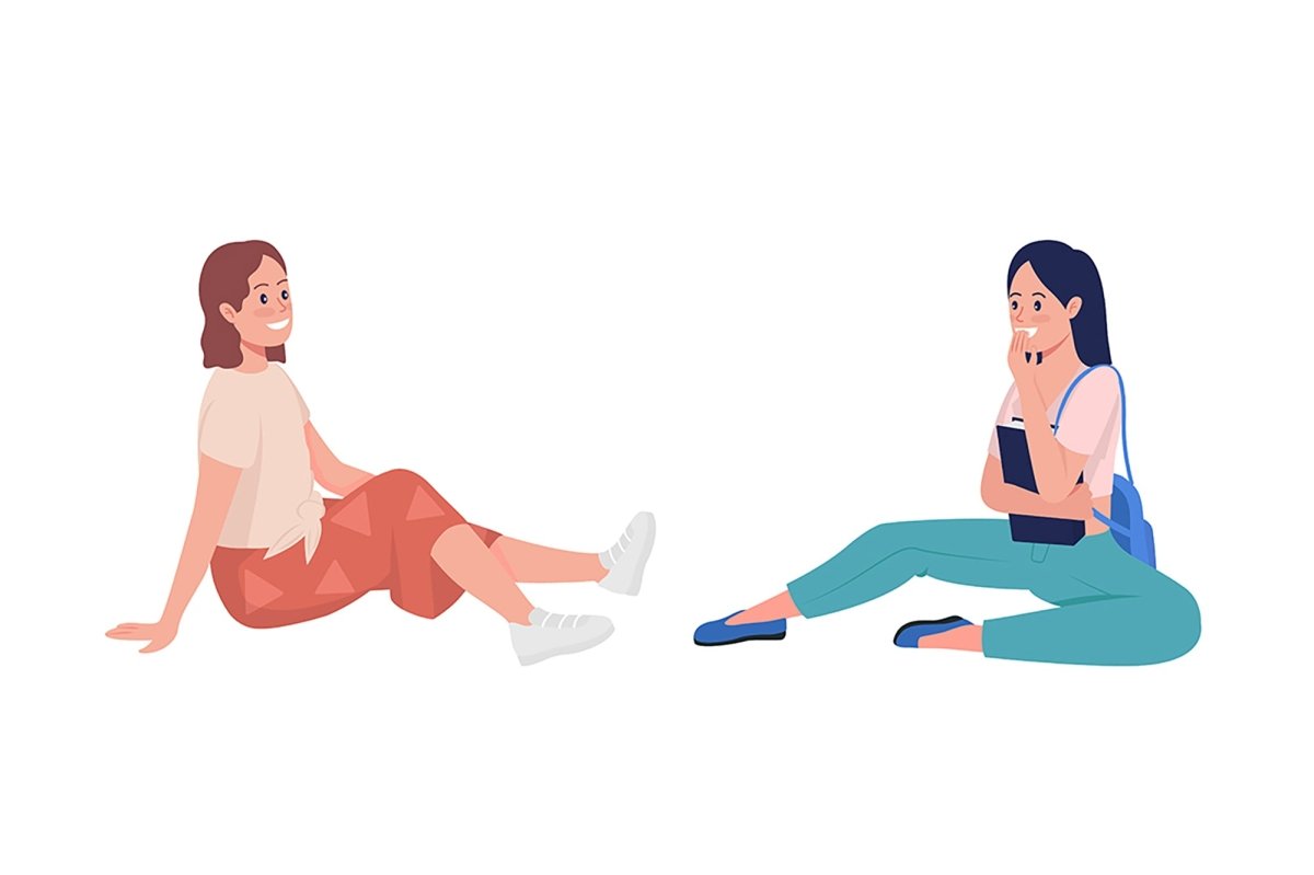 People in different poses color vector character set