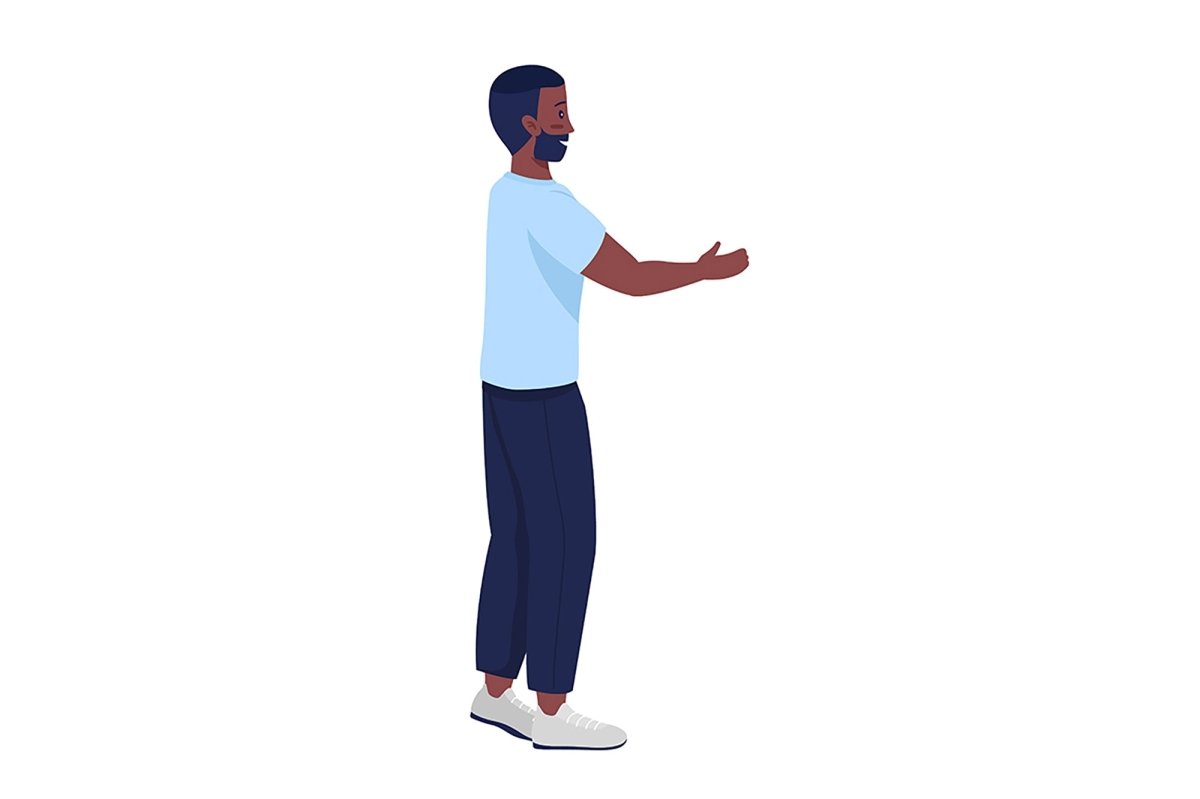 People in different poses color vector character set