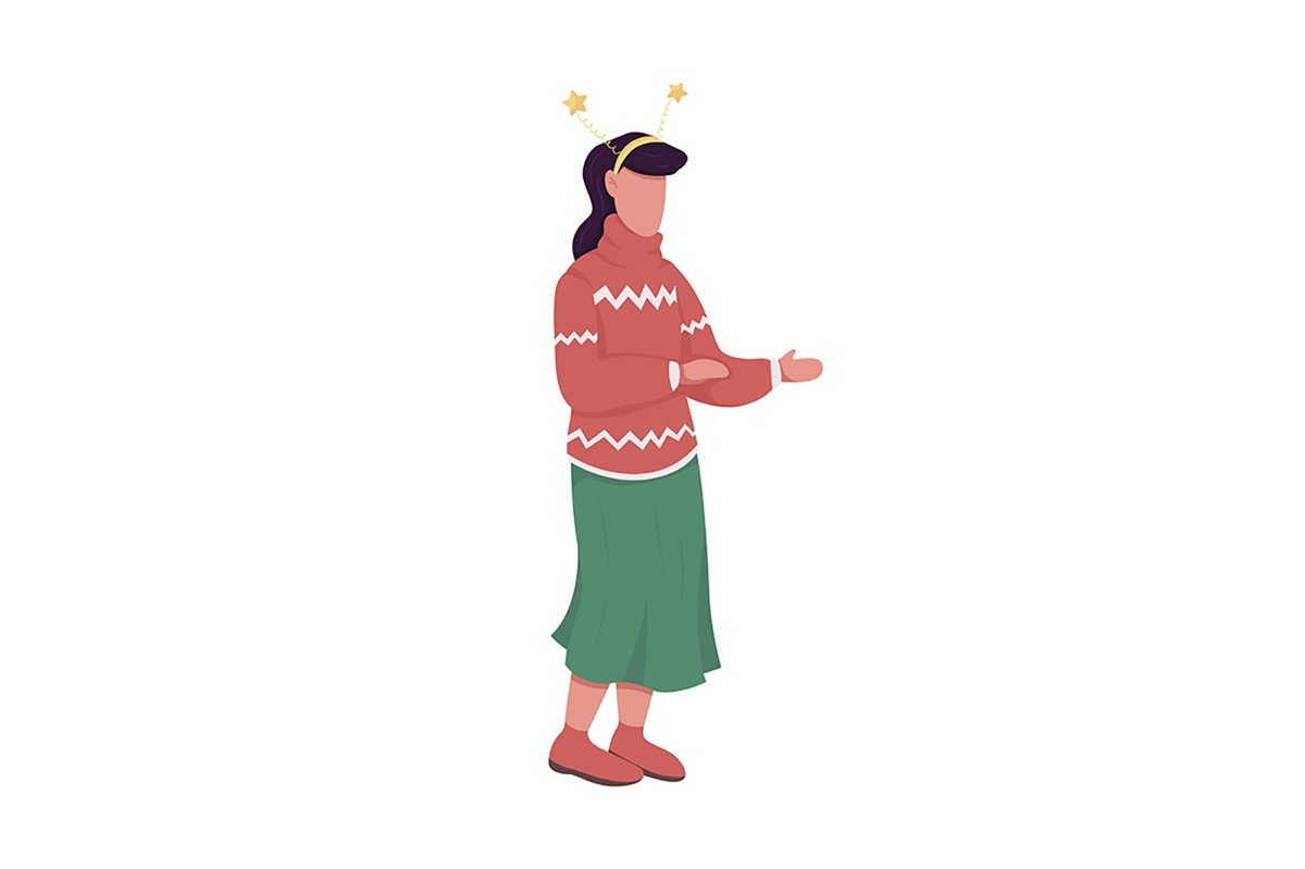 People on winter flat color vector character bundle