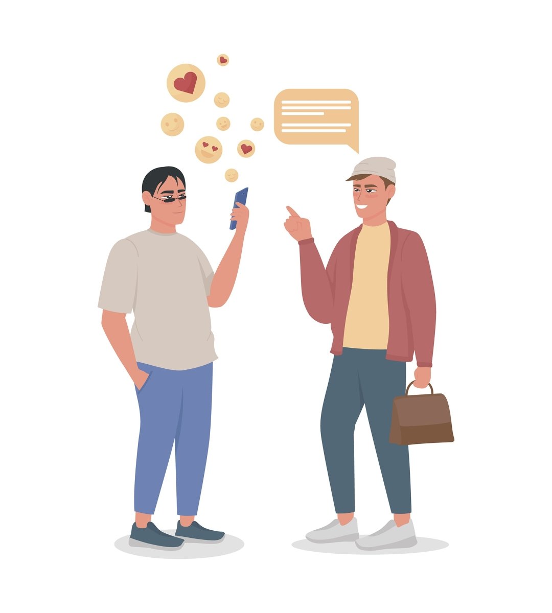 People with bad habits flat color vector faceless, detailed character set