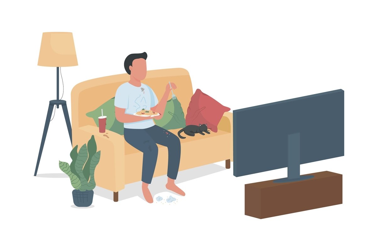People with bad habits flat color vector faceless, detailed character set