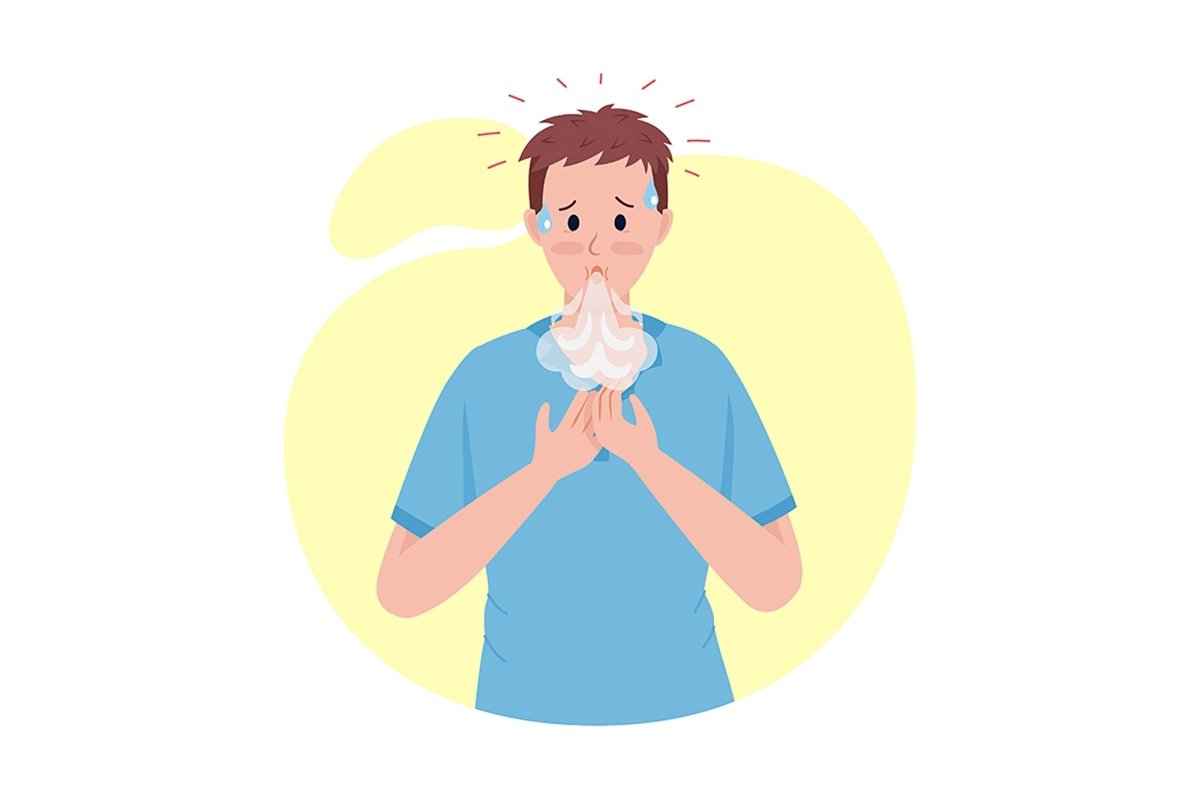 People with illness semi flat color vector character set