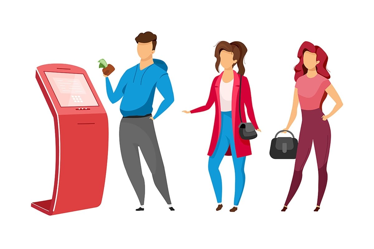 People with terminal service vector character bundle