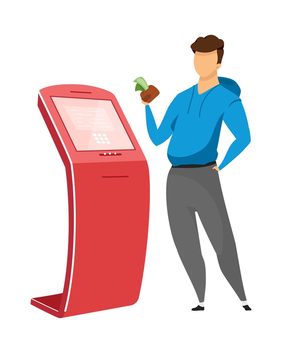 People with terminal service vector character bundle