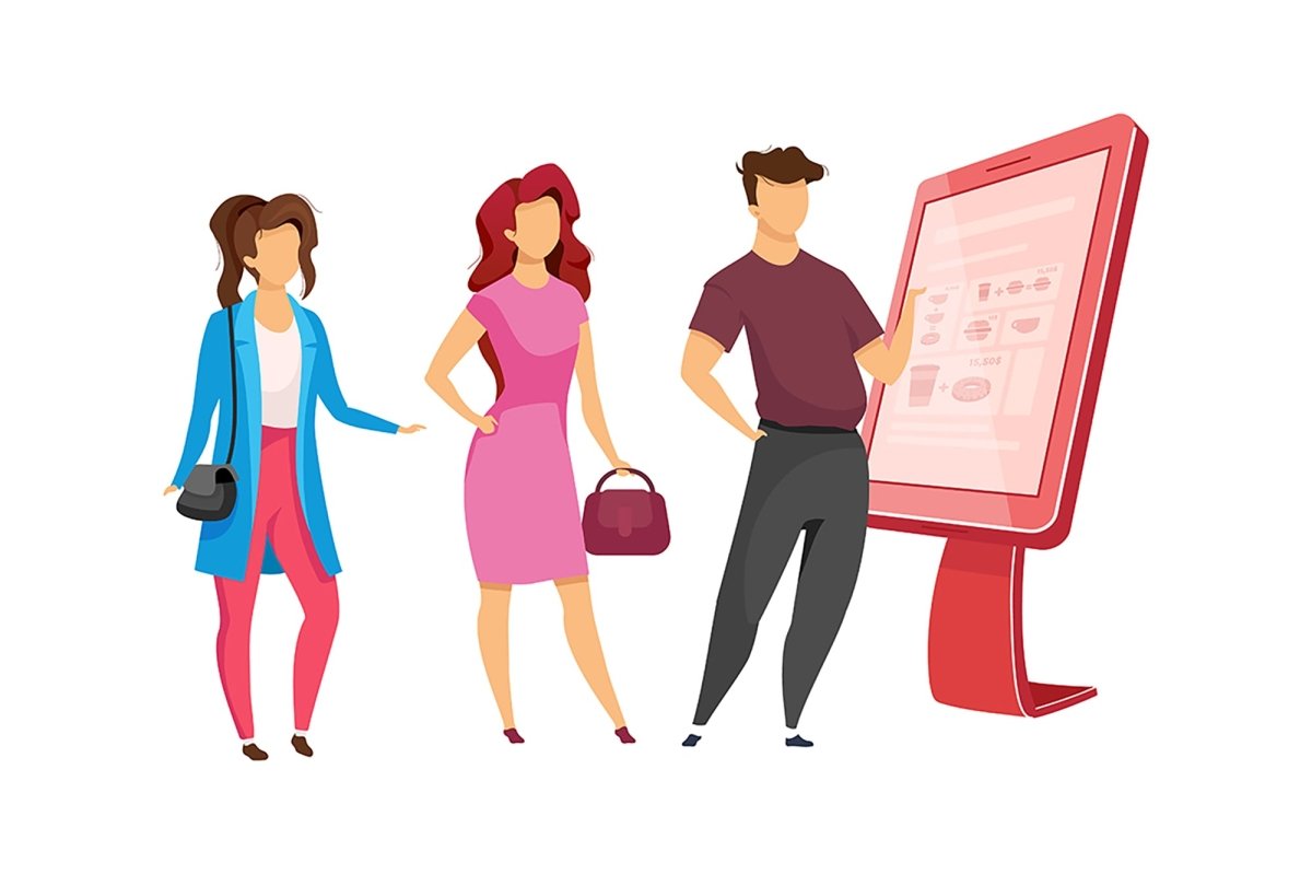 People with terminal service vector character bundle
