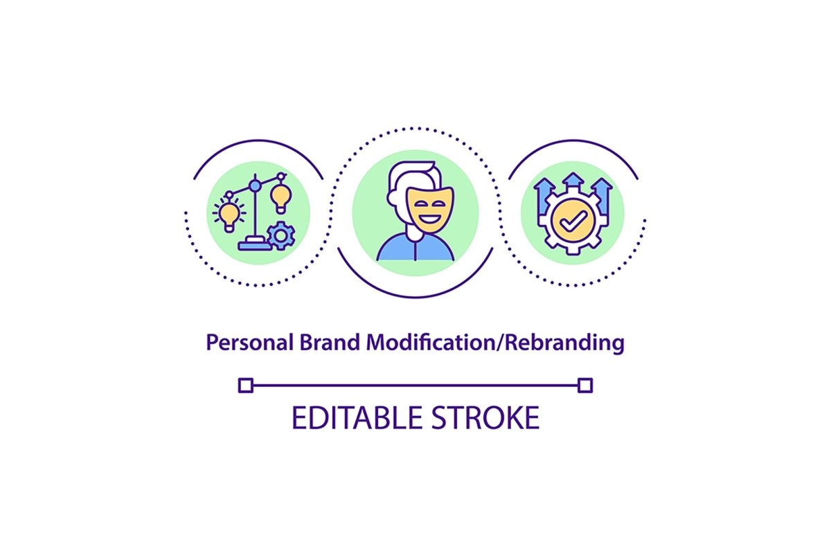 Personal brand concept icon set