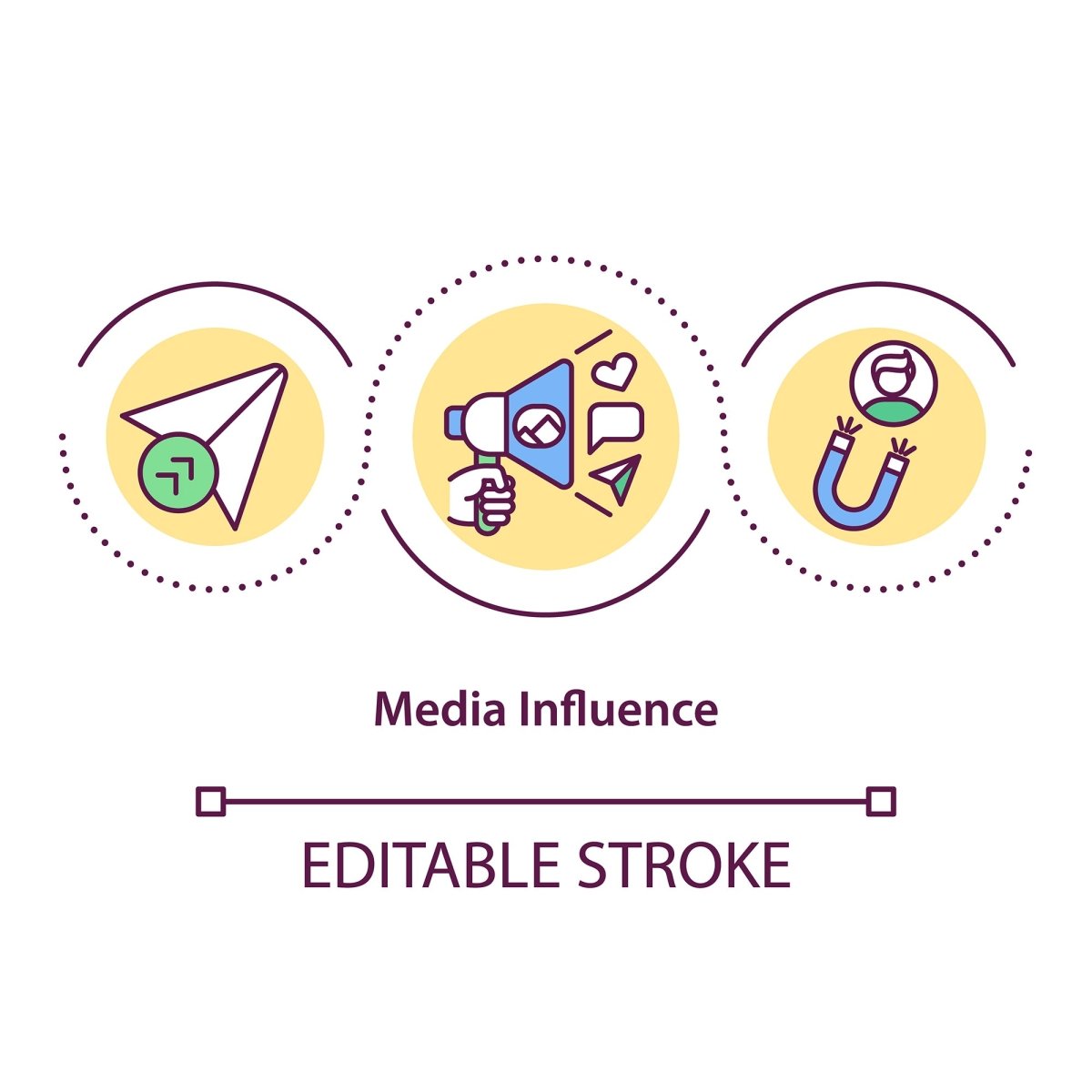 Personal brand concept icon set