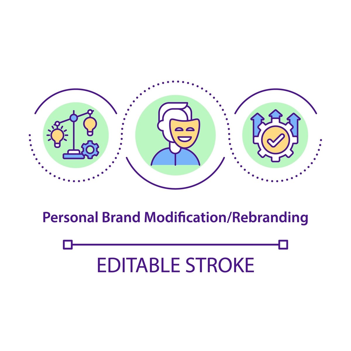 Personal brand concept icon set