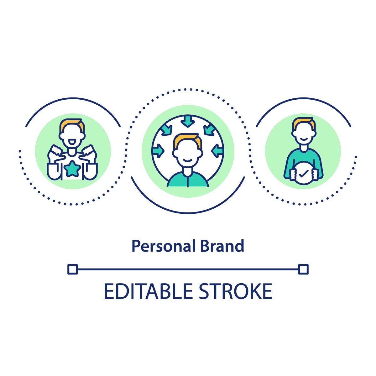 Personal brand concept icon set