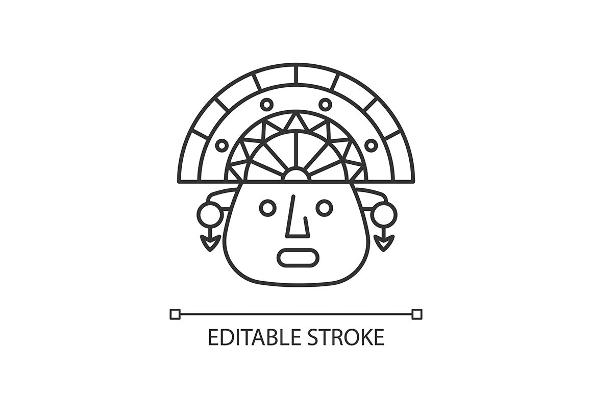 Peru pixel perfect linear icons set