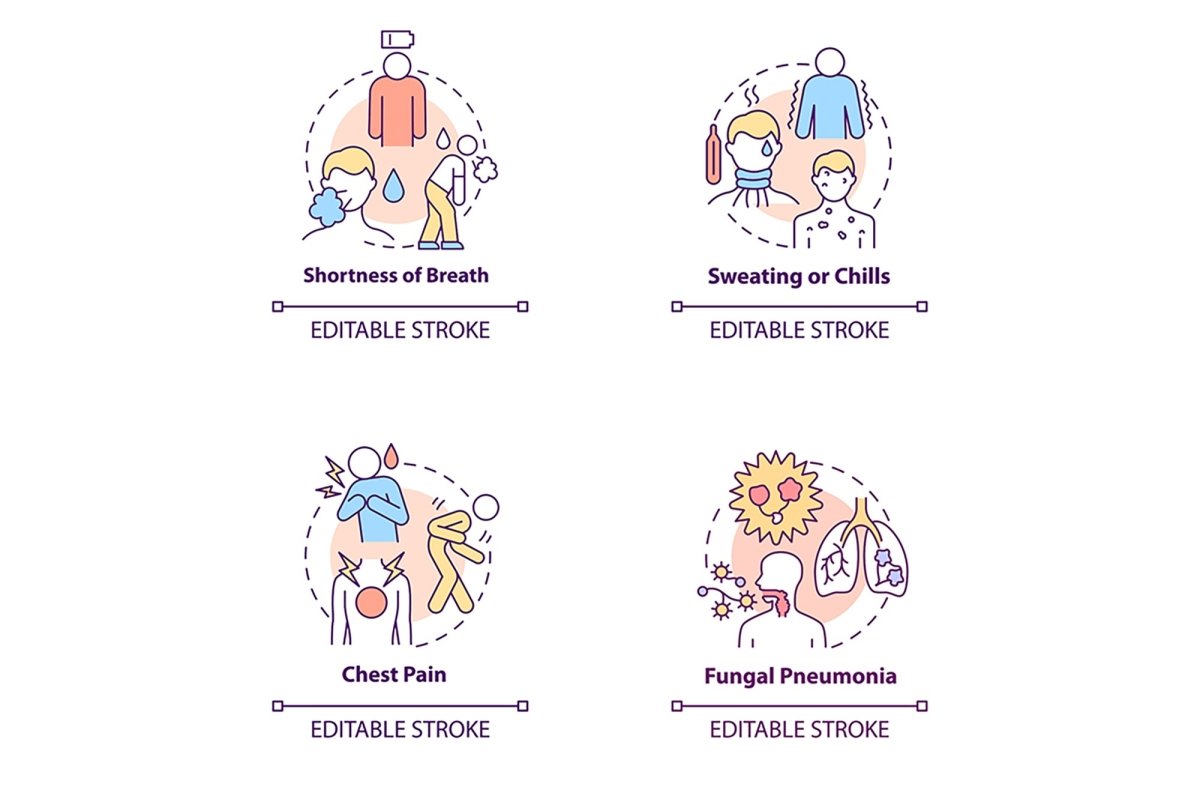 Pneumonia concept icons bundle