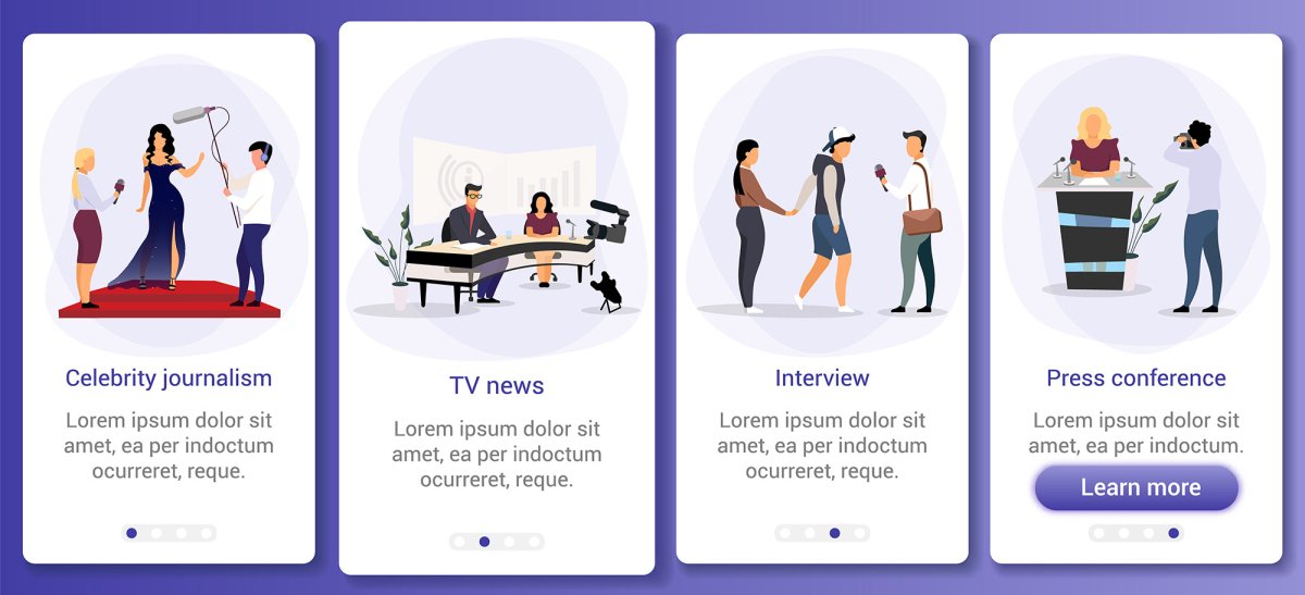 Popular topics onboarding mobile app screen vector template