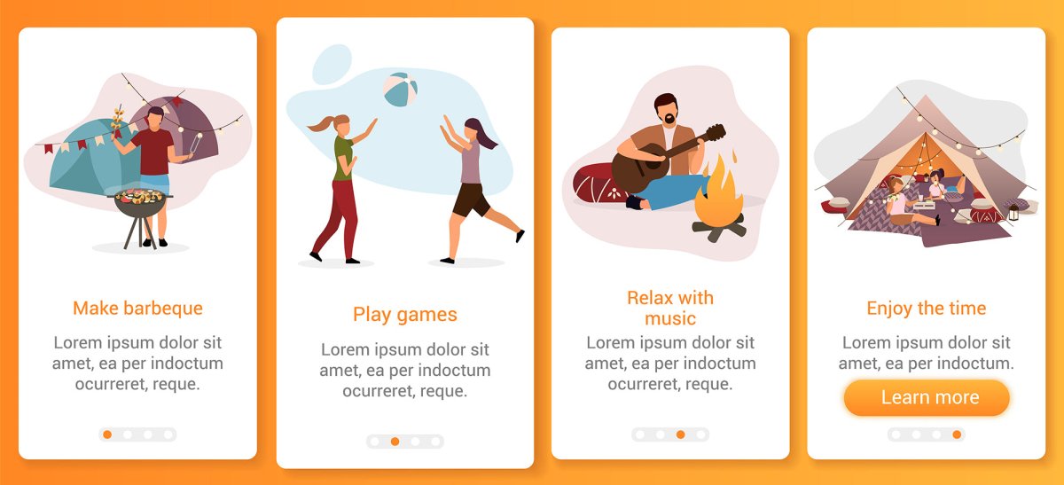 Popular topics onboarding mobile app screen vector template