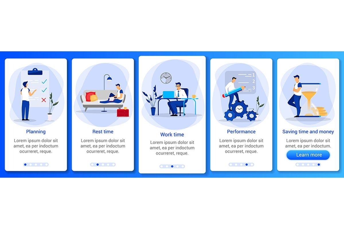 Popular topics onboarding mobile app screen vector template