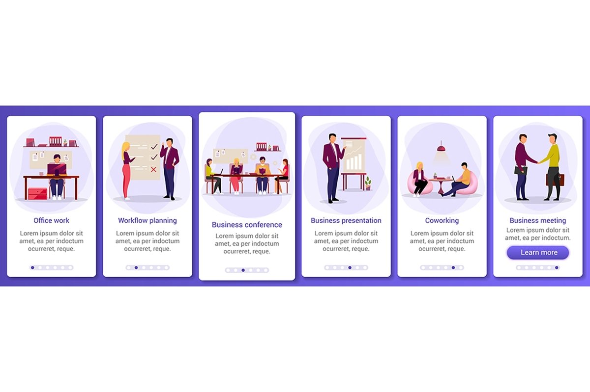 Popular topics onboarding mobile app screen vector template
