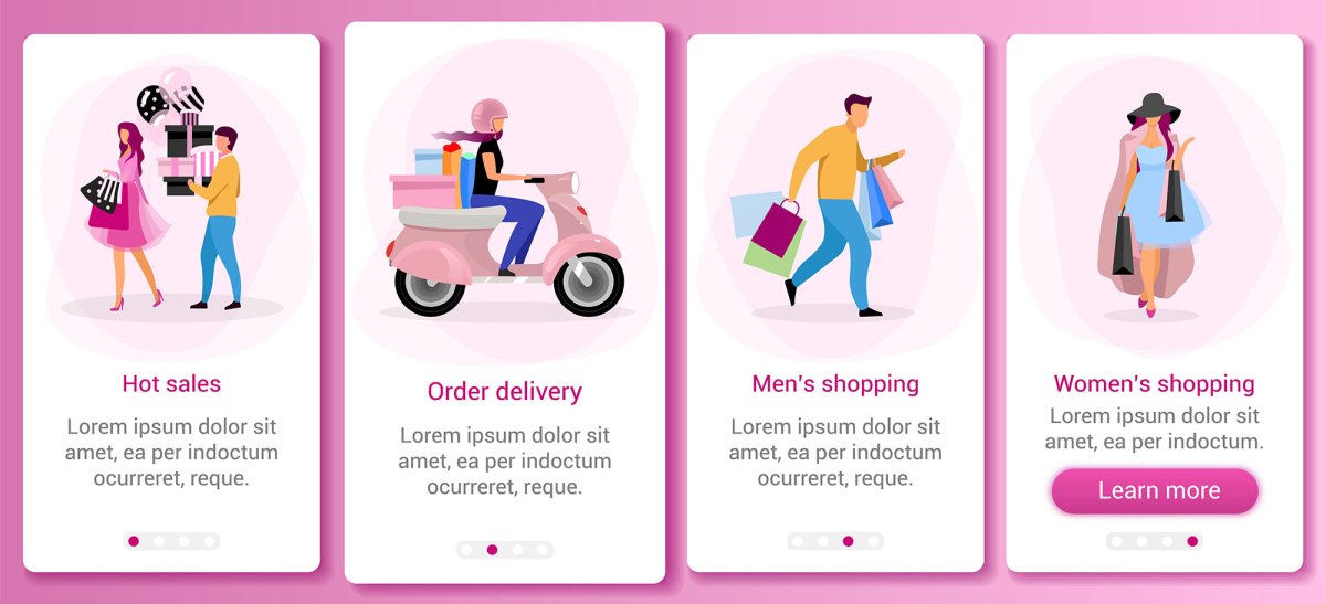 Popular topics onboarding mobile app screen vector template
