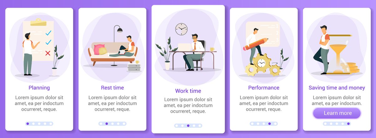 Popular topics onboarding mobile app screen vector template