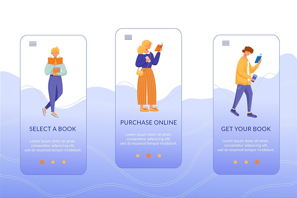 Popular topics onboarding mobile app screen vector template