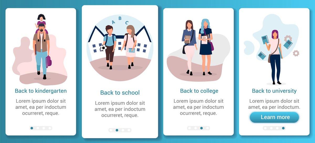 Popular topics onboarding mobile app screen vector template