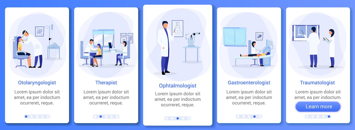 Popular topics onboarding mobile app screen vector template