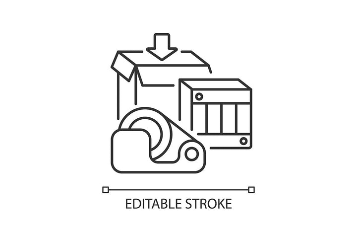 Postal services linear icons set