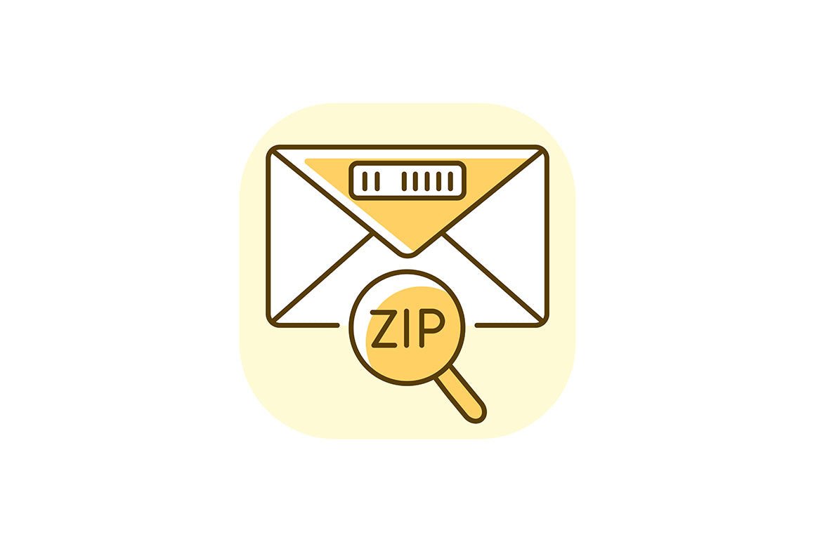 Postal services yellow RGB color icons set