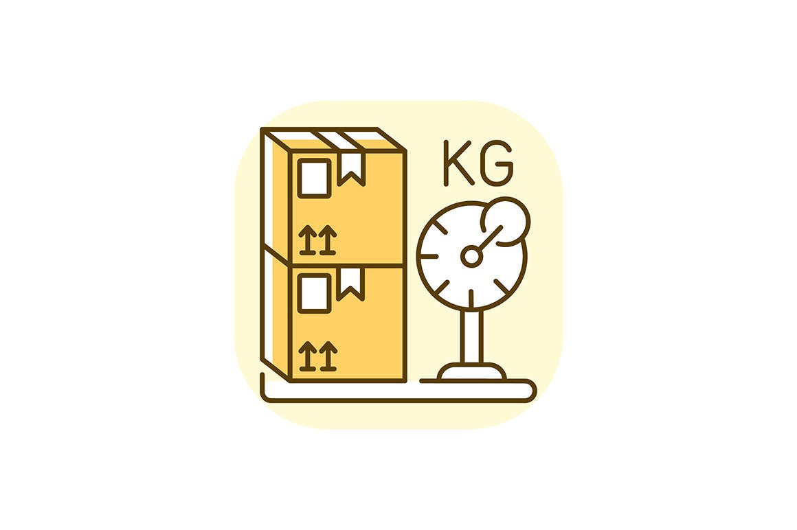 Postal services yellow RGB color icons set