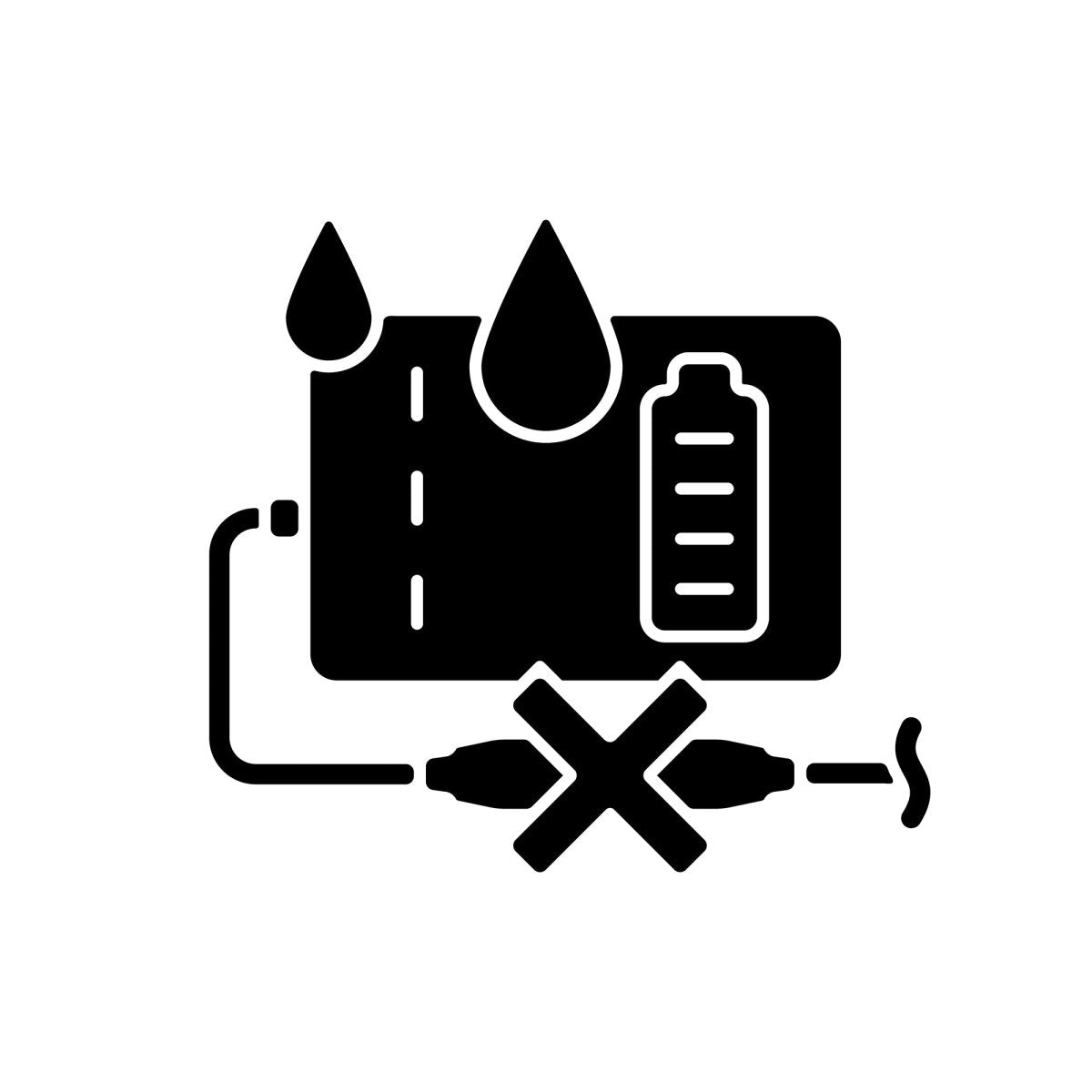 Power bank usage black glyph manual label icons set on white space