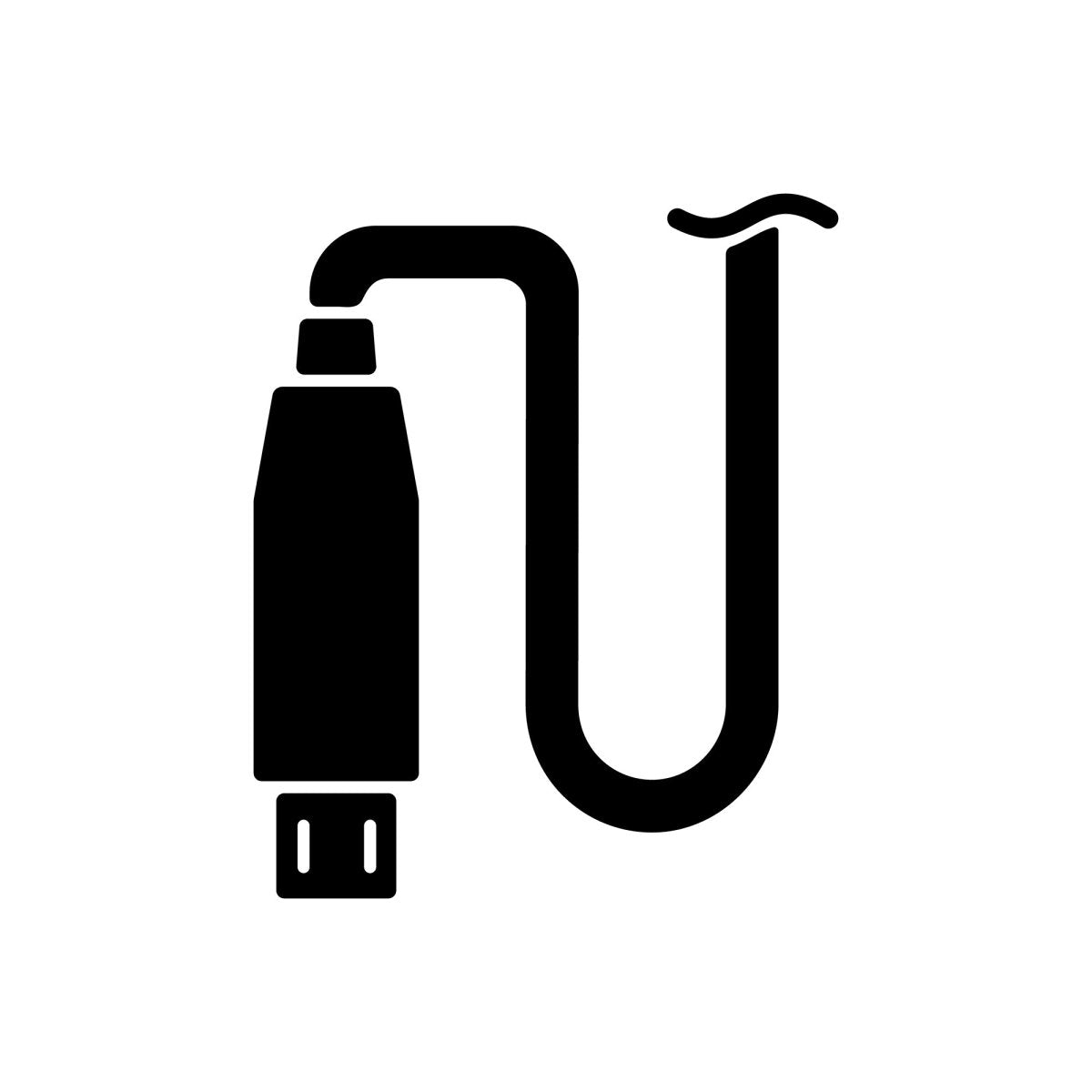 Power bank usage black glyph manual label icons set on white space