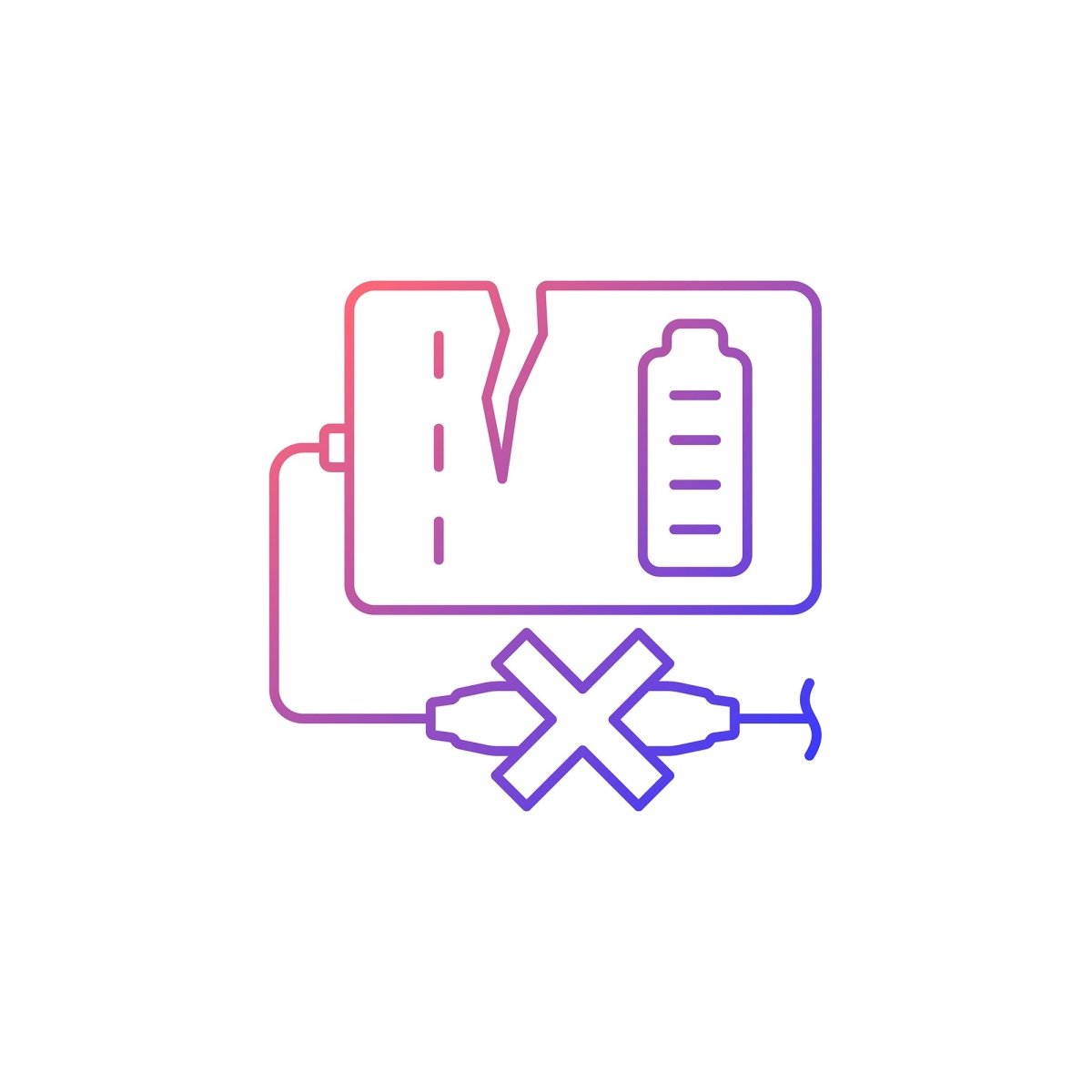Power bank usage gradient linear vector manual label icons set