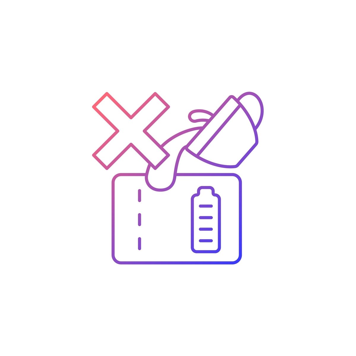 Power bank usage gradient linear vector manual label icons set