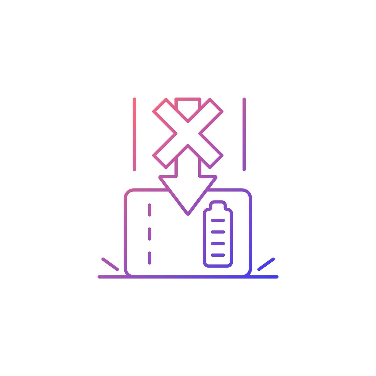 Power bank usage gradient linear vector manual label icons set