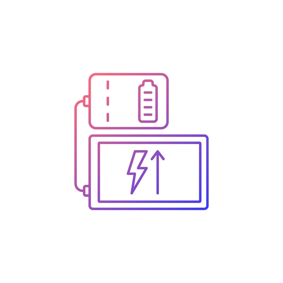 Power bank usage gradient linear vector manual label icons set