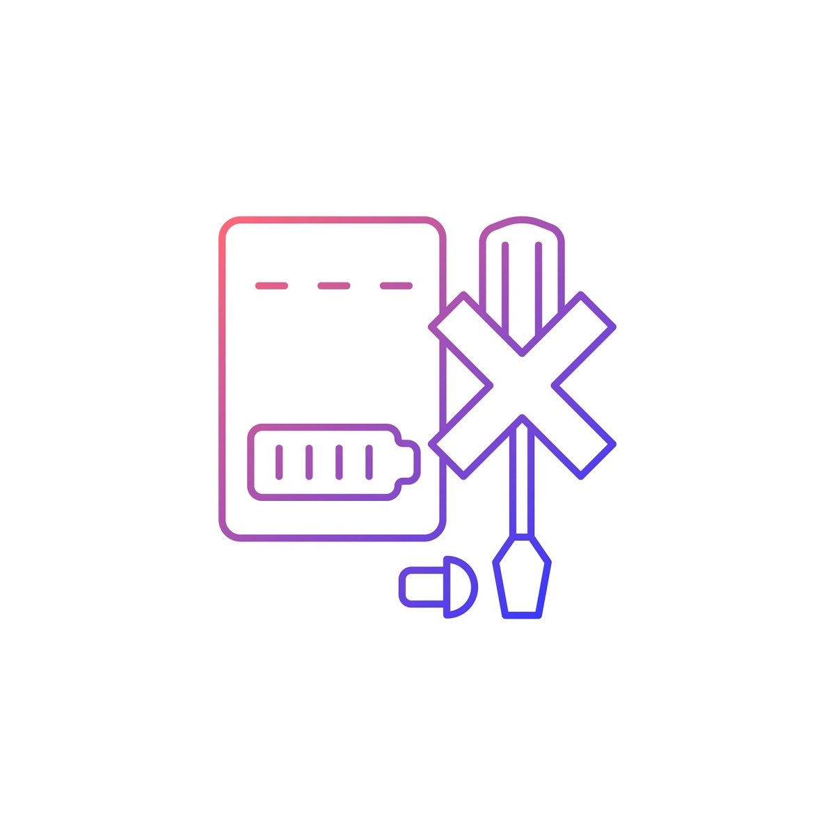 Power bank usage gradient linear vector manual label icons set