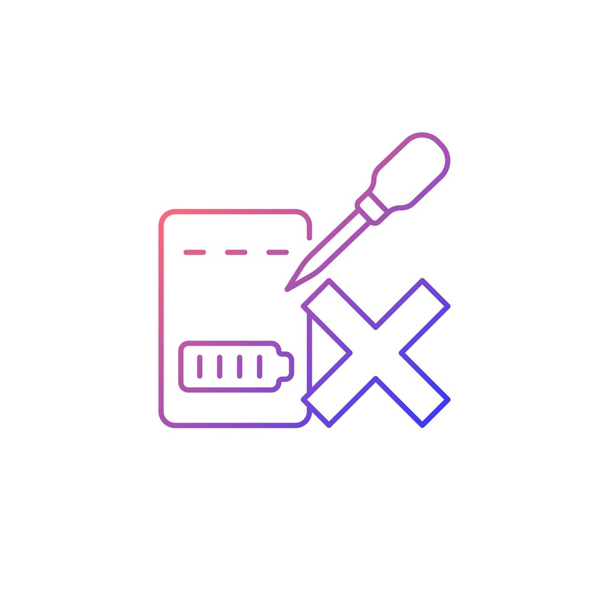 Power bank usage gradient linear vector manual label icons set