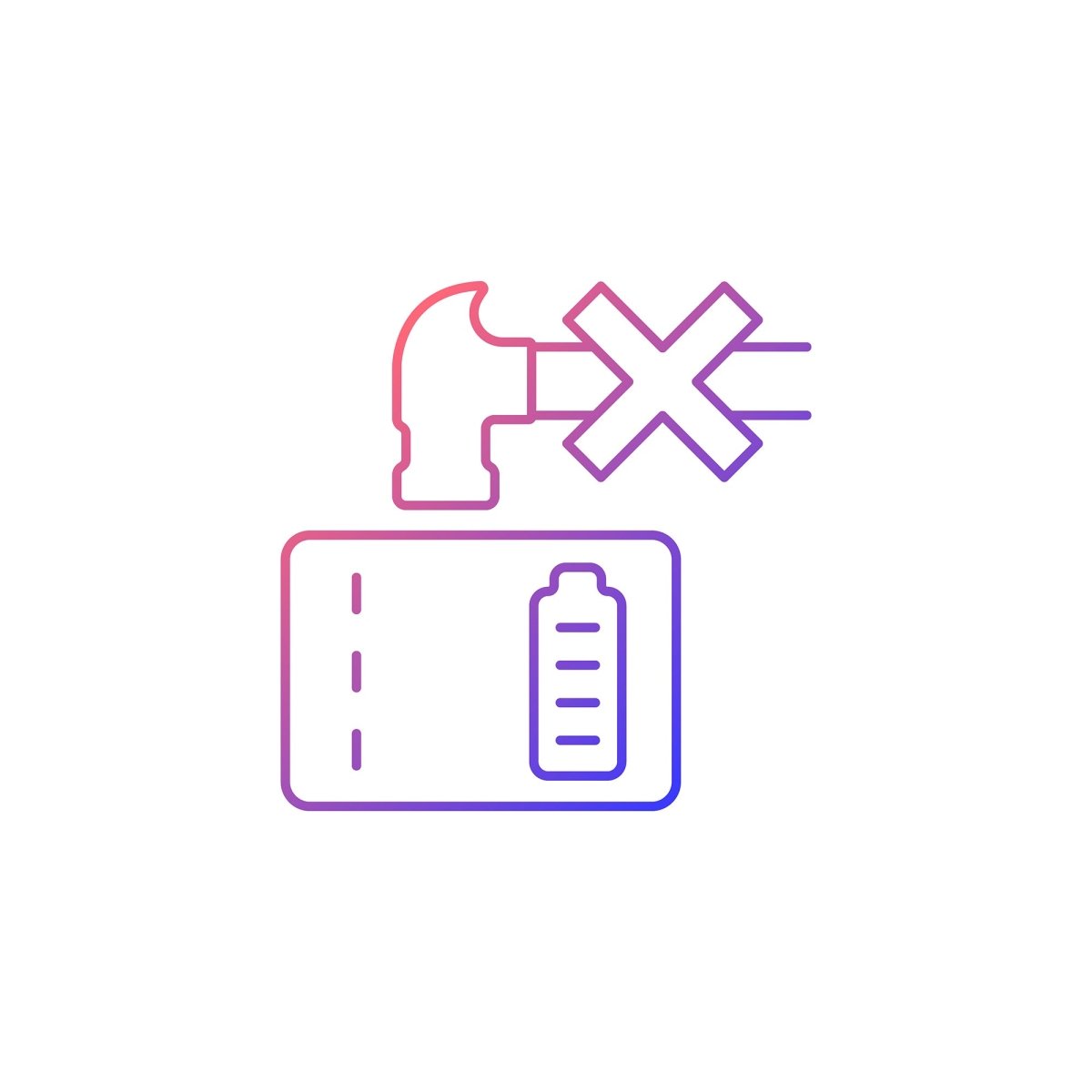 Power bank usage gradient linear vector manual label icons set