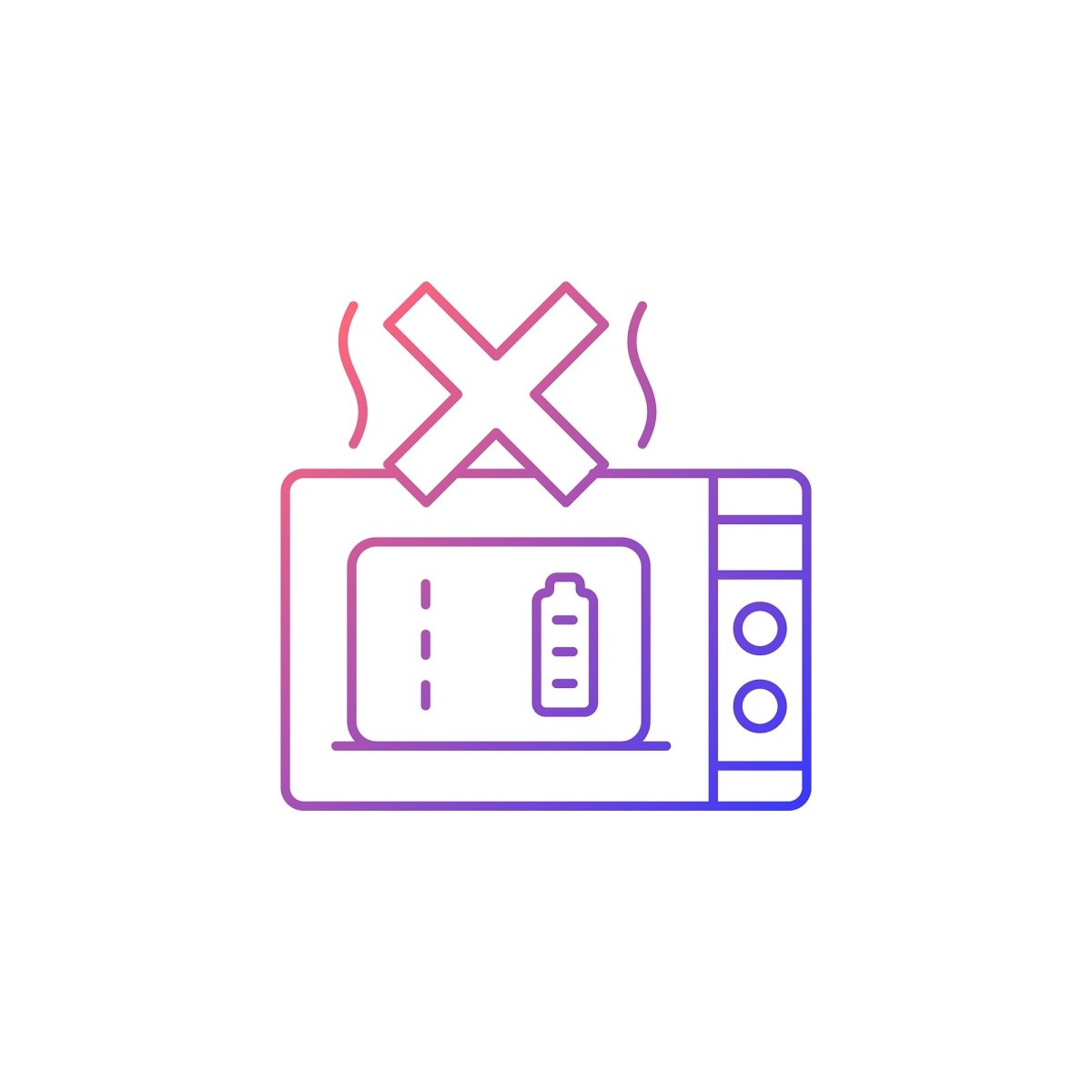 Power bank usage gradient linear vector manual label icons set