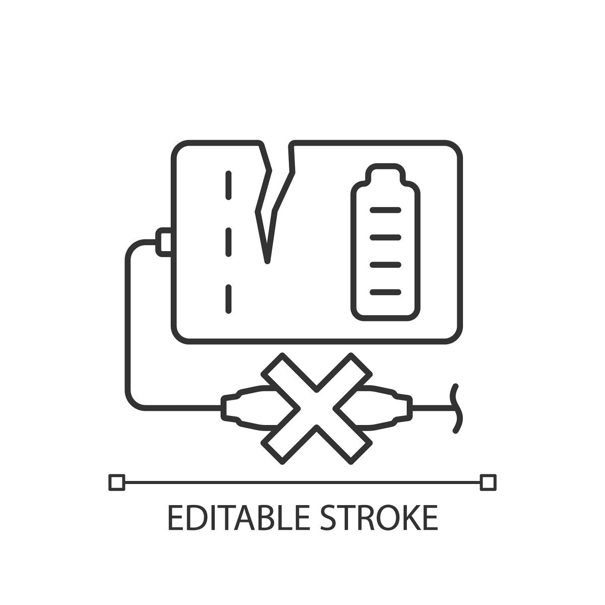 Power bank usage linear manual label icons set