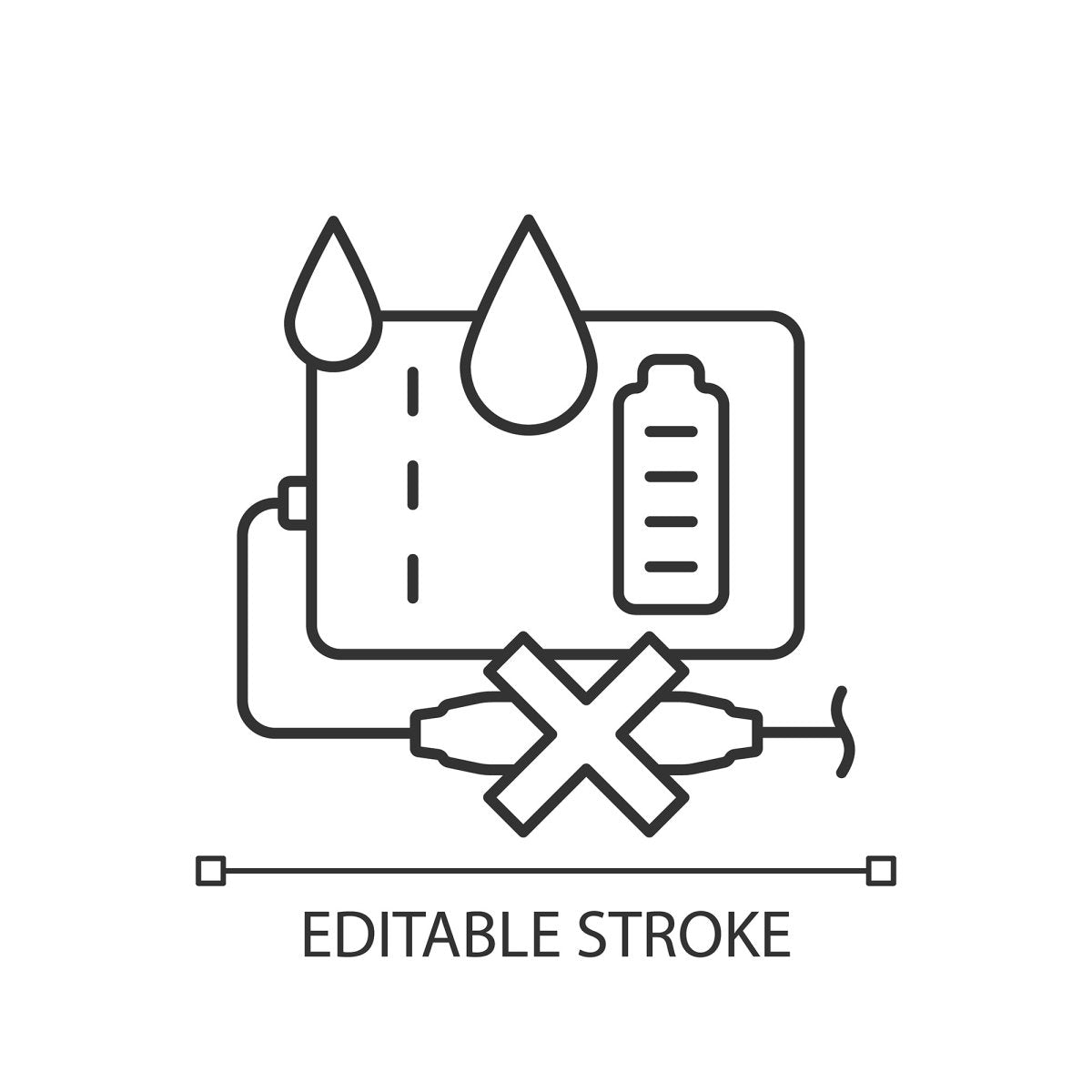 Power bank usage linear manual label icons set
